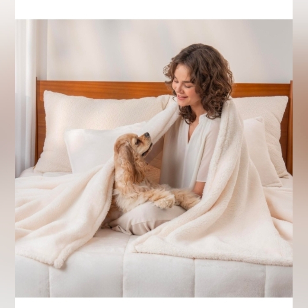 Berkshire Blanket Classic Extra-Fluffy™ Plush Blanket King Size, Soft Fuzzy Fluf - Picture 7 of 9